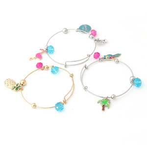 V & R brazalete idiota <span class=keywords><strong>Pandora</strong></span> 3pcs un conjunto de vidrio colgantes rodio/ chapado en oro <span class=keywords><strong>pulsera</strong></span> <span class=keywords><strong>ajustable</strong></span> conjunto - Product Image 1