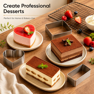 High Quality Stainless Steel Different Shapes Stainless Steel Cake Mousse <strong>Ring</strong> Rectangle Cookie <strong>Cutter</strong> - Product Image 2