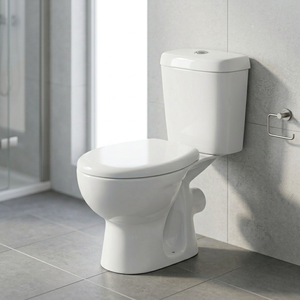 โถสุขภัณฑ์เซรามิคทรงกลมแบบสองชิ้น ระบบชำระล้างแบบ Wash Down และ Dual Flush ดีไซน์หรูหรา - Product Image 5