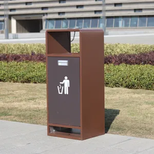 Outdoor Steel Trash Bin Public Street Furniture Litter Lixo Recipiente de Lixo para Resíduos e Reciclagem