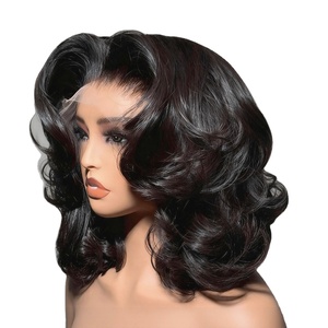 Pelucas de Cabello Humano Natural Vietnamita al por Mayor, Onduladas Cortas y Voluminosas, Pre-Plucked, Sin Pegamento, con Encaje Frontal Transparente - Product Image 2