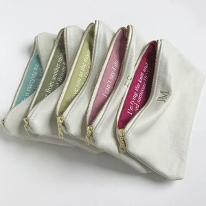 Bolsa de Cosméticos de Cuero PU Suave, Impermeable, para Mujer, con Cierre y Logotipo Personalizado - Product Image 3