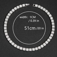 NL2190 Collier bracelet chaîne cubaine tennis plaqué or 10mm hip hop