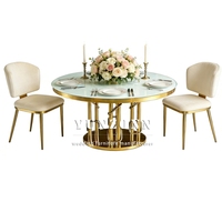 Tables de banquet modernes pour hôtels, mariages, en acier inoxydable, verre trempé noir, piédestal rond, durables, pour événements et fêtes