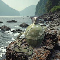Bouteille d'eau tactique portable 2L en aluminium ultra-légère, écologique, étanche, avec ceinture détachable pour camping et activités de plein air