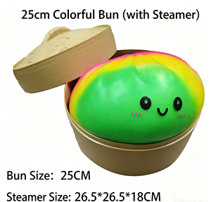 Jouet Squishy Réaliste en Forme de Boulette Vapeur, Jouet Anti-Stress à Rebond Lent et Façonnable, Unisexe, Âge 8 à 13 Ans, Matériau TPE - Product Image 2