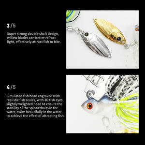 Señuelo de pesca artificial de plástico de 13g con cuchilla giratoria, tipo cuchara, señuelo blando, señuelos de hundimiento con deflector de agua para Zander y <span class=keywords><strong>Carpa</strong></span> SNEDA - Product Image 6