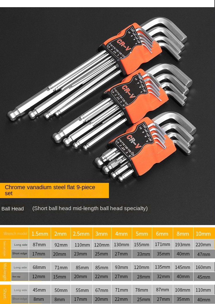 Set De 35 Clés Hexagonales Et Torx – Longues, à Billes, Pour Vélo Et Bricolage !