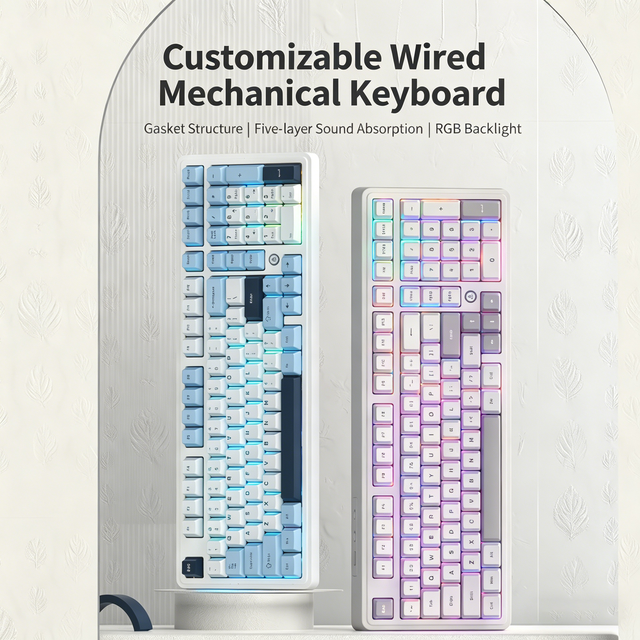 AJAZZ AK980 Mechanical Keyboard 87 Keys RGB Backlit USB Type-C Wired Programmable Gaming E-sports Office Computer Keyboard