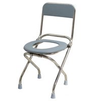 Toilette de camping pliable en acier inoxydable pour l'extérieur en petit lot personnalisé avec sac à dos capacité de 3L