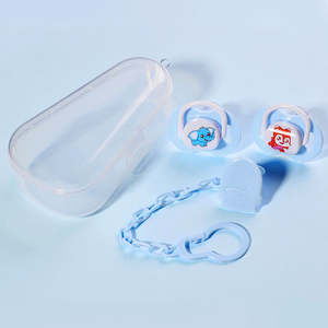 Bebek emzik seti karikatür silikon emzik + zincir kombinasyonu bebek uyku oynarken ağız - Product Image 5