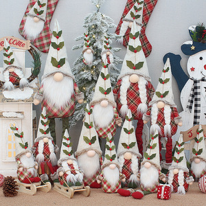 Muñecos de Gnomo sin Rostro Navideños de Tela, Decoraciones para Interiores, Figuras Festivas - Product Image 1