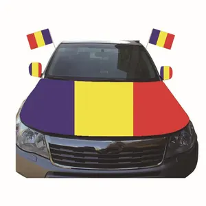 Stampa a sublimazione personalizzata bandiera elastica Romania Banner cofano auto per motore auto