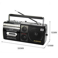 Radio FM stéréo DSP rétro avec lecteur de cassette, prise en charge des cartes TF/SD, lecture USB, style classique, rechargeable par USB