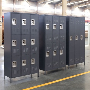 Armoire de rangement pour vêtements de style <span class=keywords><strong>américain</strong></span> pour étudiants, avec barre de suspension, 3, 6 ou 9 portes, en acier métallique, à assembler - Product Image 4