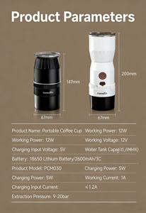 Machine à café portable automatique mini expresso, édition 250e anniversaire drapeau USA, pour voiture, hôtel, voyage, bureau et camions - Product Image 4