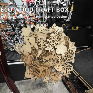 Unfinished Blank MDF wood Eco-Friendly Material Flower-Shaped Angel Theme Carved Hanging Christmas Wooden Boxes <b>Wall</b> <b>Signs</b> - Product Image 2
