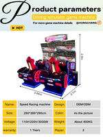 Simulateur d'arcade de course de voiture de moto 220V passionnant divertissement 2-en-1 pour les enfants jeu en métal à pièces 1 an