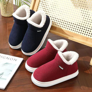 Pantofola antiscivolo calda alta invernale da <span class=keywords><strong>donna</strong></span> e da uomo con tacco chiuso scarpe di cotone felpate con suola spessa - Product Image 4