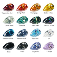 RTS Venta al por Mayor de Piedras Preciosas Sueltas de Moissanita Opalescente Sintética Multicolor Creada en Laboratorio, Corte Pera, Chapada, de 3mm-10mm, Certificación GRA