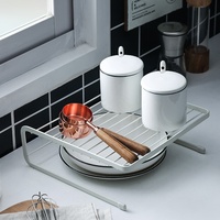Étagère de rangement de cuisine multi-niveaux en fer, type sur pied, non pliable, pour organiser les assiettes et les bols, égouttoir, sans installation requise