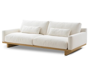 Nhật Bản Phong Cách 2 Chỗ Ngồi Vải Trắng Cắt Sofa Đặt Đơn Giản Đồ Nội Thất Phòng Khách Với Gỗ Modular Chân Góc Vị Trí - Product Image 3