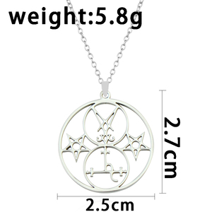 Ciondolo con Doppia Sigilla di Lucifero / Lilith con Bastoni, Amuleto Talismano Satanico Lucifero - Product Image 2