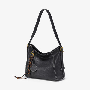 Sac fourre-tout tendance printemps 2026 en similicuir avec fermeture éclair, doublure polyester, texture décontractée rétro pour femme, couleur unie - Product Image 3