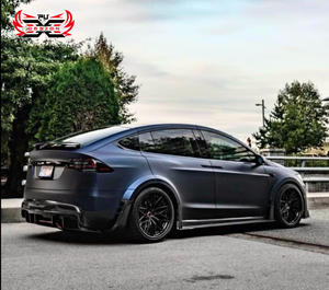 Kit carrosserie en fibre de carbone style RZ pour Tesla Model X <span class=keywords><strong>Plaid</strong></span> 2021-2023 : Lame avant, jupes latérales, diffuseur arrière, aileron, canards - Product Image 6