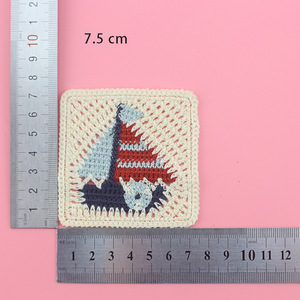 Autocollants en tissu décoratifs en polyester classique de style marin, forme carrée miniature de 7,5 cm, pour <span class=keywords><strong>vêtements</strong></span> d'enfants - Product Image 4