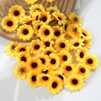 Têtes de tournesols artificielles DIY de 45 cm, faits à la main en soie, fausses fleurs de Helianthus pour décoration de mariage et de maison, vente en gros
