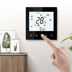 <span class=keywords><strong>Termostato</strong></span> WiFi Programmabile <span class=keywords><strong>per</strong></span> Unità Fan Coil con Display LCD e 4 Tubi <span class=keywords><strong>per</strong></span> Aria Condizionata (Nero) - Product Image 1