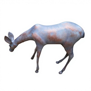 Escultura de Ciervo Hembra de Bronce de Tamaño Real, Artículos de Jardín para Casa de Campo, Estatua de Ciervo Grande, Precio de Fábrica, Decoración Navideña - Product Image 1