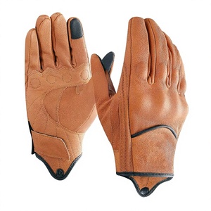 Guantes de Motocicleta de Cuero de Alta Calidad, Protección Completa para los Dedos con Protección para los Nudillos, Guantes para Carreras de Motos - Product Image 1