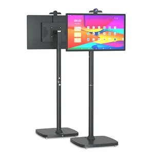 Gratis kustom standbyme lcd 27 inci monitor layar sentuh bergerak lcd isi ulang TV pintar berdiri dengan saya monitor layar sentuh