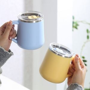 แก้วกาแฟสแตนเลส 304 แบบอเมริกัน ขนาด 500 มล. สองชั้น สุญญากาศ เก็บอุณหภูมิ พร้อมหูจับและฝาปิด สกรีนโลโก้ได้ สำหรับเปิดเทอม - Product Image 4