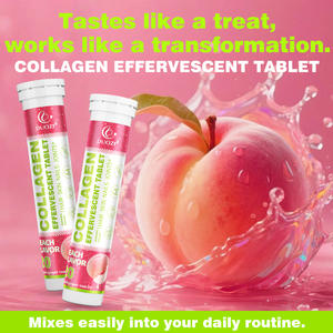 Comprimés effervescents de collagène saveur pêche - Complément anti-âge pour éclaircir la peau, les cheveux, les ongles, les articulations, comprimés de collagène et de vitamines - Product Image 2