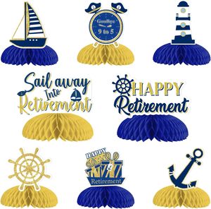 Décorations de fête nautique <span class=keywords><strong>pour</strong></span> la <span class=keywords><strong>retraite</strong></span> : Centres de table en nid d'abeille sur le thème de la navigation, Cadeaux de <span class=keywords><strong>retraite</strong></span> sur le thème nautique - Product Image 1