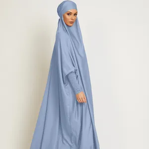Dubai de longitud completa Jilbab ropa islámica Abaya una pieza oración vestido musulmán Thobe mujeres modesto Khimar Hijab Abaya