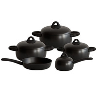 Juego de Ollas UCC de Aluminio Esférico con Inducción, Antiadherente, de 9 Piezas, con Tapas de Vidrio Aptas para Horno, para Exportación