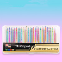 30 pièces/ensemble de fraises à ongles en carbure de tungstène couleur arc-en-ciel meuleuse à cuticules ensemble de forets à ongles en diamant