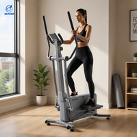 Machine elliptique manuelle magnétique pliable en acier pour la maison, gain de place, 8 niveaux de résistance, volant d'inertie de 6 kg, capacité de 135 kg, LED