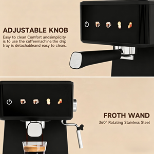 Machine à expresso semi-automatique PANCERKA avec écran LCD, 20 bars, multifonctionnelle, <span class=keywords><strong>petite</strong></span>, mousse de lait, vapeur, normes EU, UK, US - Product Image 4