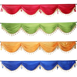 BY250036 Modern Ice Silk Valance Drape Panel with Wavy Style Perfect for Wedding Backdrop and Household Curtain Installations - Product Image 6