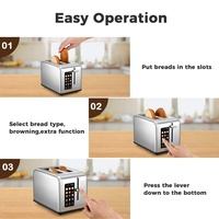 Mini-grille-pain électrique multifonction intelligent en acier inoxydable pour la maison, avec fente longue pour pain et écran tactile, idéal pour la vente en gros et l'usage domestique