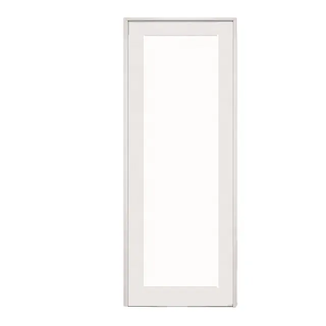 Внутренняя белая вгрунтованная французская деревянная дверь со стеклом