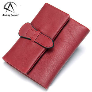 Andong Genuine Cow Leather New Fashion RFID Short Wallet Purse for Women Elegant <b>Clutch</b> Bag Multi-Card Position Coin Bag 7467 - Product Image 1