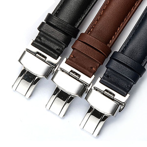 Noir Western En Cuir Véritable Bande de <span class=keywords><strong>Montre</strong></span> avec Fil Blanc - Product Image 4