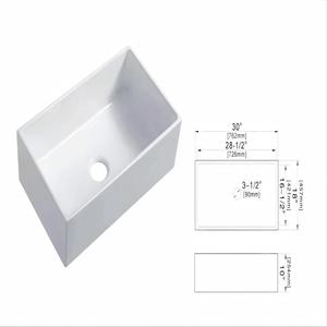 Smalto Resistente alle Macchie Cotto a Oltre 1200 Gradi ° Lavabo Ceramico Semi-Incassato da 24, 30, 33 Pollici per Casa e Hotel - Product Image 5