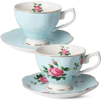 Tasses à latte en porcelaine fine à motifs floraux, ensembles de tasses à thé et soucoupes multicolores, livraison directe